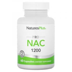 NAC N-ацетил L-цистеин, 600 мг в каждой, Pro NAC 1200, Natures Plus, 60 капсул NAC N-ацетил L-цистеин, 600 мг в каждой, Pro NAC 1200, Natures Plus, 60 капсул