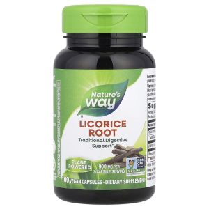 Корень Солодки (Лакрицы) 450 мг, Licorice Root, Nature's Way, 100 вегетарианских капсул