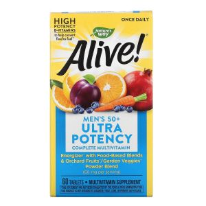 Мультивітаміни для Чоловіків 50+, Alive! Once Daily, Men's 50+ Multi-Vitamin, Nature's Way, 60 Таблеток