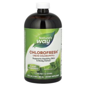 Жидкий Хлорофилл, Liquid Chlorophyll, Nature's Way, (мятный вкус), 473 мл