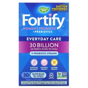 Пробіотики та пребіотик для жінок, 30 млрд КУО, Fortify, Women's Probiotic + Prebiotics, Nature's Way, 30 вегетаріанських капсул Пробіотики та пребіотик для жінок, 30 млрд КУО, Fortify, Women's Probiotic + Prebiotics, Nature's Way, 30 вегетаріанських капсул