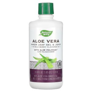 Алоэ вера, гель и сок, вкус лесной ягоды, Aloe Vera Leaf Gel & Juice, Wild Berry Flavor, Nature's Way, 1000 мл