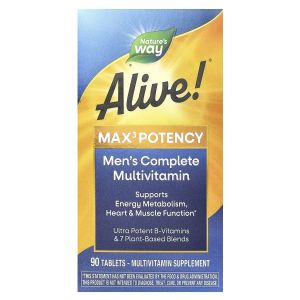 Мультивітаміни для чоловіків Alive! Max3 Potency, Men's Multivitamin, Nature's Way, 90 таблеток Мультивітаміни для чоловіків Alive! Max3 Potency, Men's Multivitamin, Nature's Way, 90 таблеток