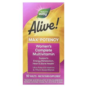 Мультивітаміни для жінок, Alive! Max3 Potency, Women's Complete Multivitamin, Nature's Way, 90 таблеток Мультивітаміни для жінок, Alive! Max3 Potency, Women's Complete Multivitamin, Nature's Way, 90 таблеток