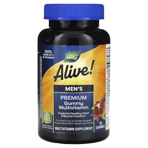 Мультивітаміни преміум для чоловіків, смак фруктів, Alive! Men's Premium Gummy Multivitamin, Nature's Way, 75 жувальних цукерок