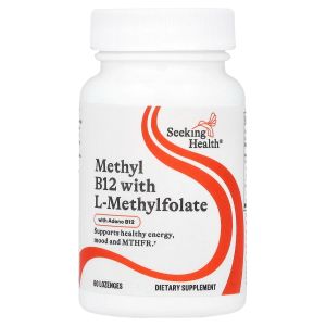 Метил B12 з L-метилфолатом, смак вишні, Methyl B12 with L-Methylfolate, Seeking Health, 60 жувальних таблеток Метил B12 з L-метилфолатом, смак вишні, Methyl B12 with L-Methylfolate, Seeking Health, 60 жувальних таблеток