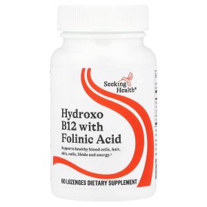 Вітамін B12 та Фолієва кислота, Hydroxo B12 With Folinic Acid, Seeking Health, 60 жувальних таблеток Вітамін B12 та Фолієва кислота, Hydroxo B12 With Folinic Acid, Seeking Health, 60 жувальних таблеток