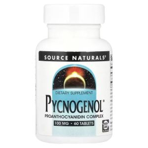 Пикногенол, 100 мг, Экстракт Сосновой Коры, Pycnogenol, Source Naturals, 60 таблеток Пикногенол, 100 мг, Экстракт Сосновой Коры, Pycnogenol, Source Naturals, 60 таблеток