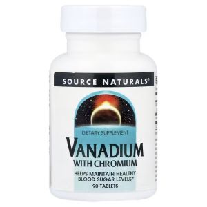 Ванадій з Хромом, Source Naturals, 90 таблеток Ванадій з Хромом, Source Naturals, 90 таблеток