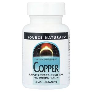 Мідь, 3 мг, Copper, Source Naturals, 60 таблеток Мідь, 3 мг, Copper, Source Naturals, 60 таблеток