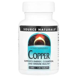 Мідь, 3 мг, Copper, Source Naturals, 120 таблеток Мідь, 3 мг, Copper, Source Naturals, 120 таблеток