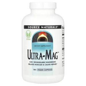 Ультра Магний и Витамин B6, Ultra-Mag, Source Naturals, 180 веганских капсул Ультра Магний и Витамин B6, Ultra-Mag, Source Naturals, 180 веганских капсул