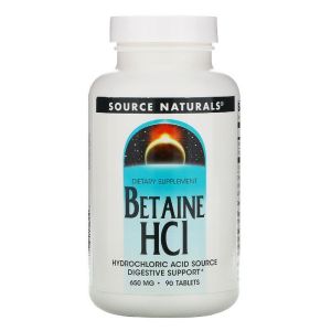 Бетаїн HCI 650мг, Source Naturals, 90 таблеток Бетаїн HCI 650мг, Source Naturals, 90 таблеток