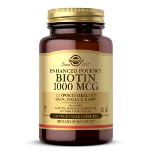 Биотин (В7) 1000 мкг, Biotin, Solgar, 100 вегетарианских капсул