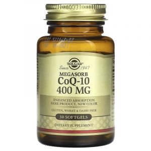 Коензим Q-10, 400 мг, Megasorb CoQ-10, Solgar, 30 гелевих капсул Коензим Q-10, 400 мг, Megasorb CoQ-10, Solgar, 30 гелевих капсул