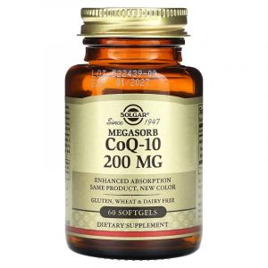 Коензим Q-10, 200 мг, Megasorb CoQ-10, Solgar, 60 гелевих капсул Коензим Q-10, 200 мг, Megasorb CoQ-10, Solgar, 60 гелевих капсул