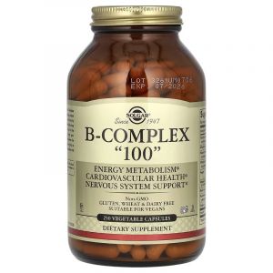 B-комплекс, B-Complex "100", Solgar, 250 вегетаріанських капсул B-комплекс, B-Complex "100", Solgar, 250 вегетаріанських капсул