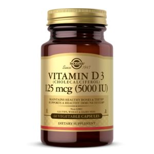 Вітамін D3, Cholecalciferol, 5000 IU, 125 мкг, Solgar, 60 вегетаріанських капсул Вітамін D3, Cholecalciferol, 5000 IU, 125 мкг, Solgar, 60 вегетаріанських капсул