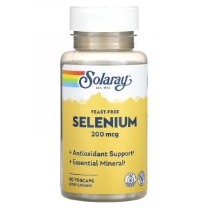 Селен бездрожжевой, 200 мкг, Yeast-Free Selenium, Solaray, 90 вегетарианских капсул Селен бездрожжевой, 200 мкг, Yeast-Free Selenium, Solaray, 90 вегетарианских капсул