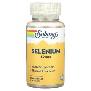 Селен, 50 мкг, Selenium, Solaray, 100 капсул Селен, 50 мкг, Selenium, Solaray, 100 капсул