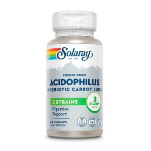 Ацидофіли, Пробіотик та пребіотик, Acidophilus 3 Strain Probiotic & Prebiotic Carrot Juice, Solaray, 60 вегетаріанських капсул Ацидофіли, Пробіотик та пребіотик, Acidophilus 3 Strain Probiotic & Prebiotic Carrot Juice, Solaray, 60 вегетаріанських капсул