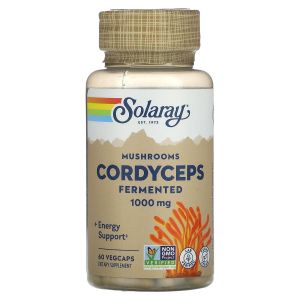 Кордицепс 500 мг, Ферментированные грибы, Organically Grown Fermented Cordyceps, Solaray, 60 вегетарианских капсул