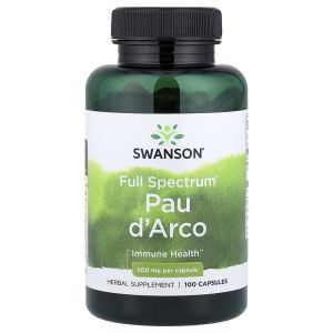 Кора По Д'арко, 500 мг, Full Spectrum Pau d'Arco, Swanson, 100 капсул Кора По Д'арко, 500 мг, Full Spectrum Pau d'Arco, Swanson, 100 капсул
