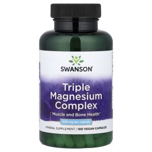 Магній потрійний комплекс, 400 мг, Triple Magnesium Complex, Swanson, 100 веганських капсул Магній потрійний комплекс, 400 мг, Triple Magnesium Complex, Swanson, 100 веганських капсул