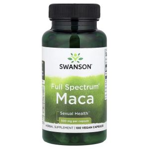 Maca, 500 мг, Full Spectrum Maca, Swanson, 100 веганських капсул Maca, 500 мг, Full Spectrum Maca, Swanson, 100 веганських капсул