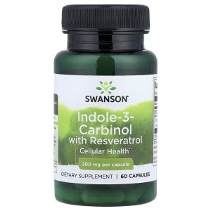 Індол-3-карбінол з ресвератролом, Indole-3-Carbinol with Resveratrol, Swanson, 60 капсул Індол-3-карбінол з ресвератролом, Indole-3-Carbinol with Resveratrol, Swanson, 60 капсул