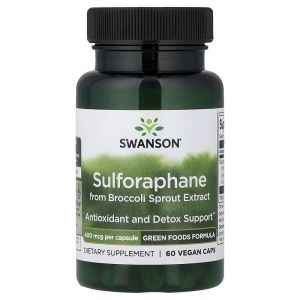Сульфорафан з екстракту броколі, 400 мкг, Sulforaphane from Broccoli Sprout Extract, Swanson, 60 веганських капсул Сульфорафан з екстракту броколі, 400 мкг, Sulforaphane from Broccoli Sprout Extract, Swanson, 60 веганських капсул