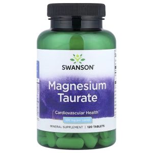 Магній таурат, 100 мг, Magnesium Taurate, Swanson, 120 таблеток Магній таурат, 100 мг, Magnesium Taurate, Swanson, 120 таблеток