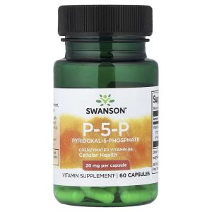 P-5-P (піридоксальфосфат), 20 мг, P-5-P, Swanson, 60 капсул P-5-P (піридоксальфосфат), 20 мг, P-5-P, Swanson, 60 капсул