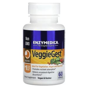Травні ферменти, VeggieGest, Enzymedica, 60 капсул Травні ферменти, VeggieGest, Enzymedica, 60 капсул