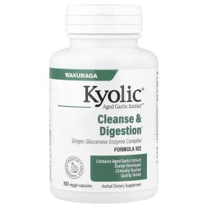 Екстракт витриманого часнику, очищення та покращення травлення, Aged Garlic Extract, Cleanse & Digestion, Kyolic, 100 вегетаріанських капсул Екстракт витриманого часнику, очищення та покращення травлення, Aged Garlic Extract, Cleanse & Digestion, Kyolic, 100 вегетаріанських капсул