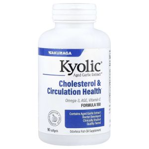 Екстракт часнику з Омега-3, Aged Garlic Extract, Cholesterol & Circulation Health, Kyolic, 90 гелевих капсул Екстракт часнику з Омега-3, Aged Garlic Extract, Cholesterol & Circulation Health, Kyolic, 90 гелевих капсул