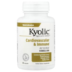 Екстракт часнику, для серцево-судинної та імунної системи, Aged Garlic Extract, Cardiovascular & Immune, Kyolic, 60 капсул Екстракт часнику, для серцево-судинної та імунної системи, Aged Garlic Extract, Cardiovascular & Immune, Kyolic, 60 капсул