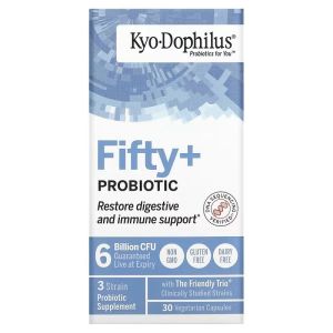 Пробіотик, 6 млрд КУО, Kyo-Dophilus, Fifty+Probiotic, 6 Billion CFU, Kyolic, 30 вегетаріанських капсул Пробіотик, 6 млрд КУО, Kyo-Dophilus, Fifty+Probiotic, 6 Billion CFU, Kyolic, 30 вегетаріанських капсул