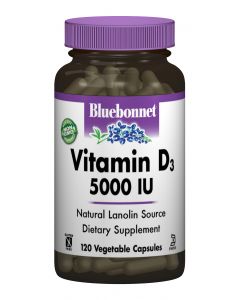 Вiтамiн D3 5000IU, Bluebonnet Nutrition, 120 вегетаріанських капсул