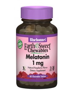 Мелатонін 1мг, Смак Малини, Earth Sweet Chewables, Bluebonnet Nutrition, 60 жувальних таблеток