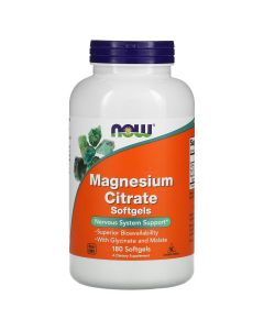 Магний Цитрат, Magnesium Citrate, Now Foods, 180 капсул
