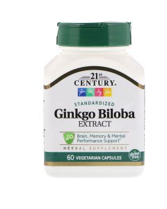 Листя Гінко Білоба, Ginkgo Biloba Leaf Extract, 21st Century, 60 вегетаріанських капсул