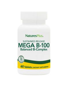 B-комплекс медленного высвобождения, MEGA В-100, Natures Plus, 60 таблеток