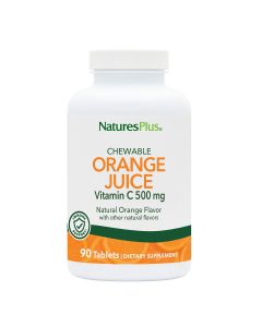 Вітамін С, Orange Juice Vitamin C, 500 мг, Natures Plus, 90 жувальних таблеток