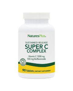 Супер Комплекс Вітаміну С, Уповільненого Вивільнення, Super C Complex, 500 мг, Natures Plus, 90 таблеток