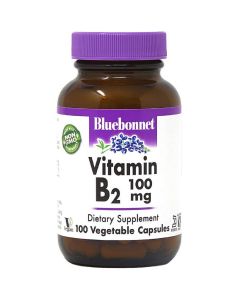 Вітамін B2 100 мг, Vitamin B2, Bluebonnet Nutrition, 100 вегетаріанських капсул