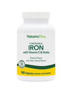 Залізо хелатне з Вітаміном С, Chewable Iron, Natures Plus, 90 жувальних таблеток 