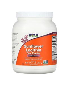 Соняшниковий Лецитин чистий порошок, Sunflower Liquid Lecithin, Now Foods, 454 гр 1 фунт
