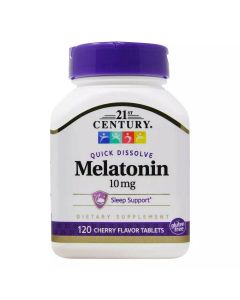 Мелатонін, 10 мг, вишневий смак, Melatonin, 21st Century, 120 таблеток