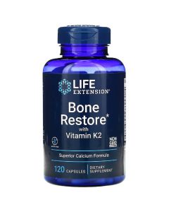 Відновлення Кісток + К2, Bone Restore with Vitamin K2 Life Extension, 120 капсул